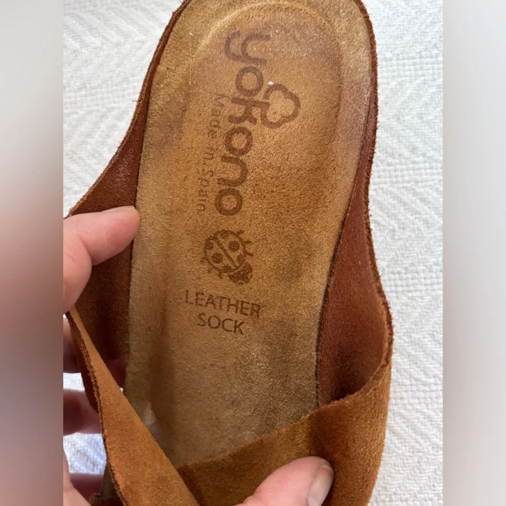 💚Women's Tan Suede Slide Sandals